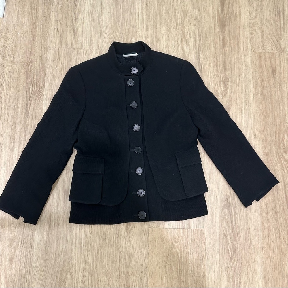 Akris Punto Black Button-Front Structured Blazer
